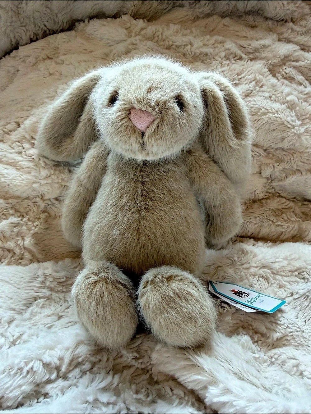 Jellycat Flufflet Bunny Plush Bunny NWT in Brown